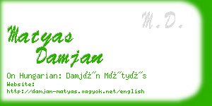 matyas damjan business card